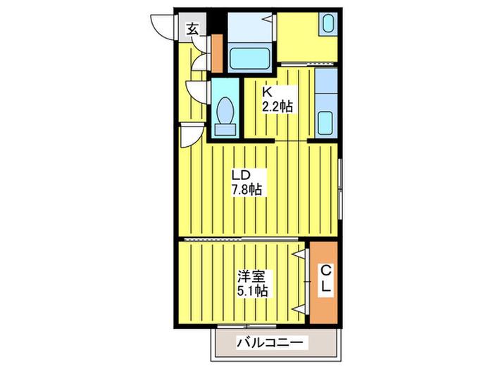ヴェリテ円山神宮(1LDK/3階)の間取り写真