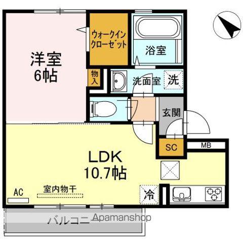 CARPE LUX(1LDK/1階)の間取り写真