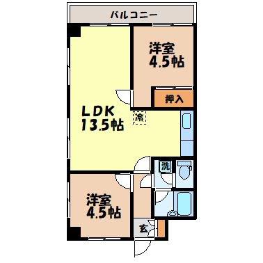 トーカンマンション五島町(2LDK/8階)の間取り写真