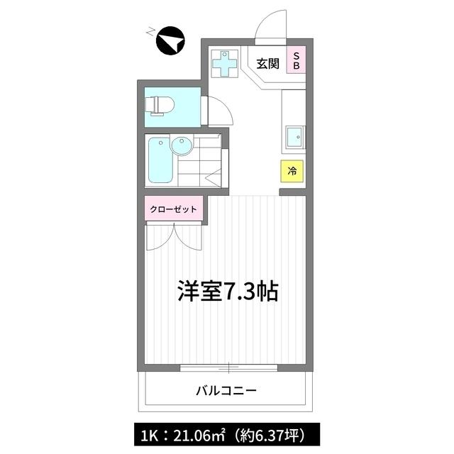 NAMSA東中野(1K/3階)の間取り写真