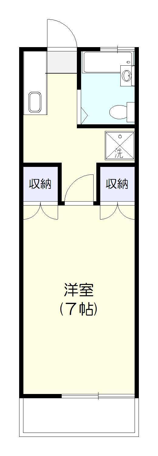 エメラルド茂原(1K/2階)の間取り写真