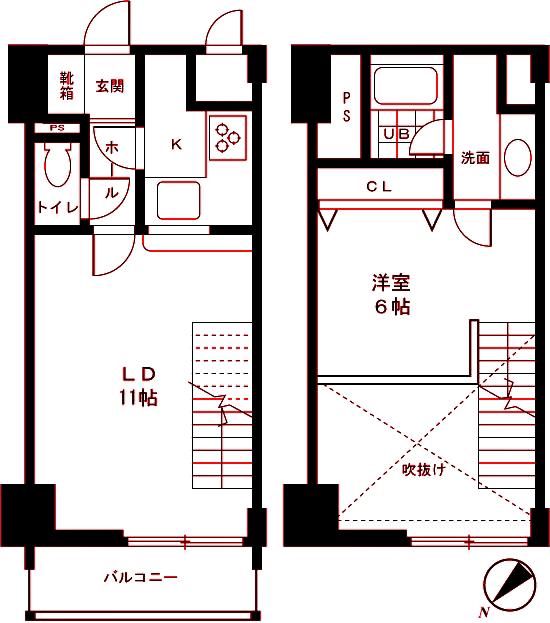 BAY SIDE HOUSE(1LDK/4階)の間取り写真