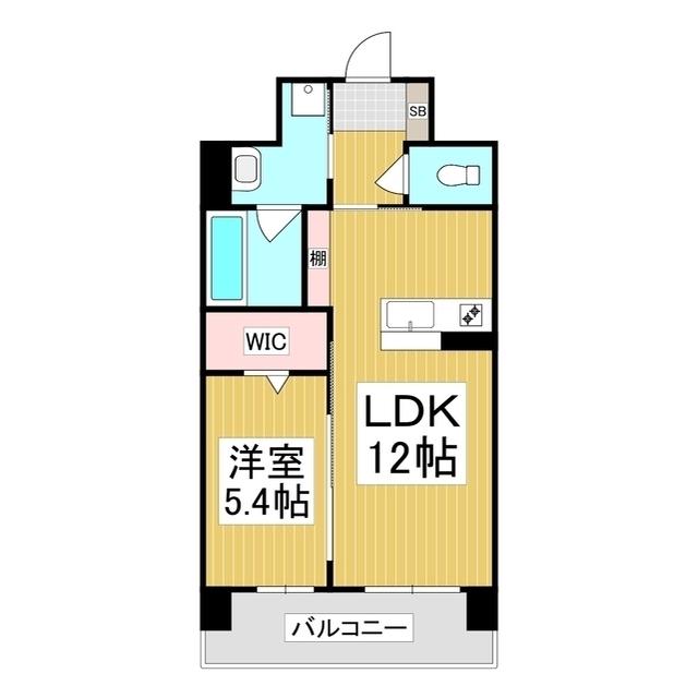 コンフォーティア広丘吉田III A棟(1LDK/6階)の間取り写真