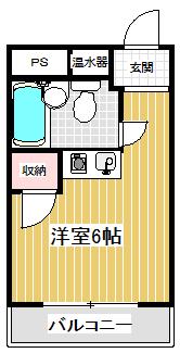 たかなかビル(ワンルーム/6階)の間取り写真