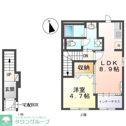 川越市小ヶ谷アパート工事(1LDK/2階)の間取り写真
