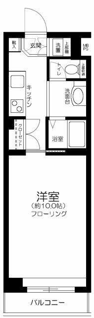 ルーブル芦花公園(1K/2階)の間取り写真