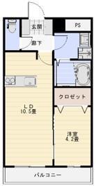 アヴァンサ北日吉(1LDK/4階)の間取り写真