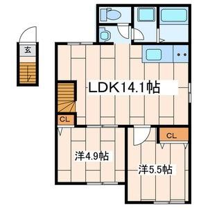 リコグランデ港南(2LDK/2階)の間取り写真