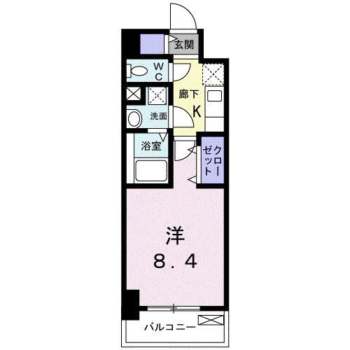 ルーカス 武之橋(1K/5階)の間取り写真