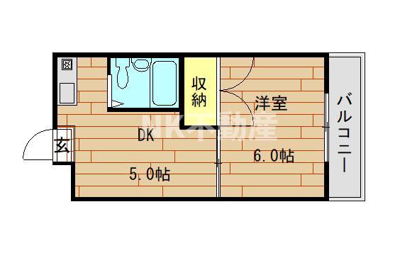 センチュリーロイヤル小阪(1DK/3階)の間取り写真