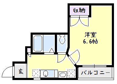 KADOKURA 10(1K/5階)の間取り写真