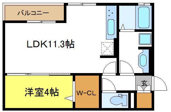片岡マンション1(1LDK/1階)の間取り写真