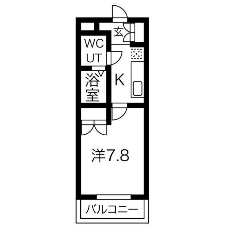 GLAハート飾磨(1K/3階)の間取り写真