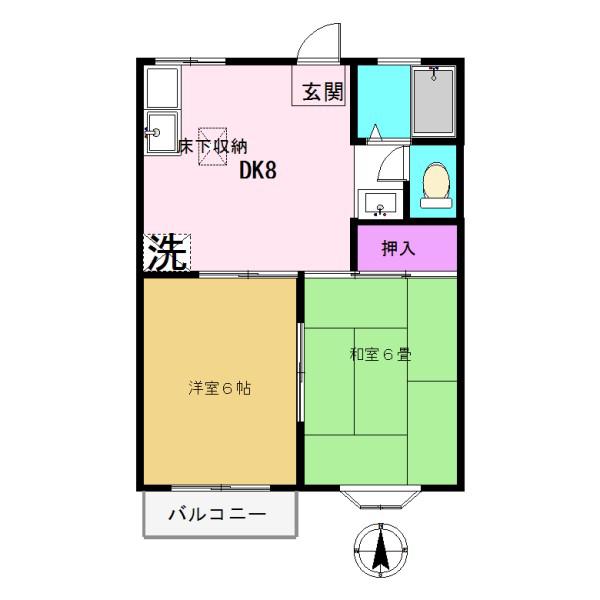 ハウス小手指(2DK/1階)の間取り写真