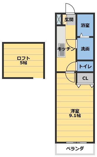 クレバネス町屋(1K/2階)の間取り写真