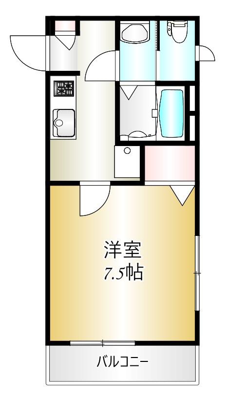 KAUHALE-K(1K/2階)の間取り写真
