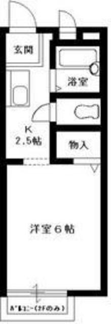 ホワイトハウス(1K/2階)の間取り写真