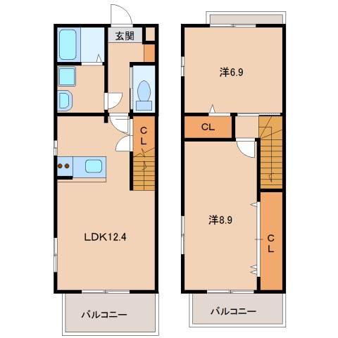 AMITIEII(2LDK/2階)の間取り写真