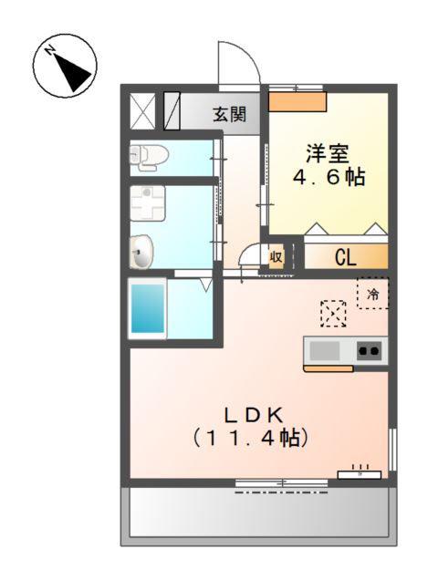 ウィンサムパインII(1LDK/1階)の間取り写真