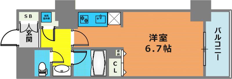 HF駒沢公園レジデンスTOWER(ワンルーム/8階)の間取り写真