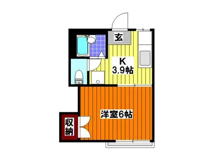 コーポ鶴舞(1K/1階)の間取り写真