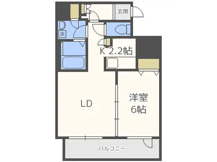 ヴァンベール(1LDK/8階)の間取り写真