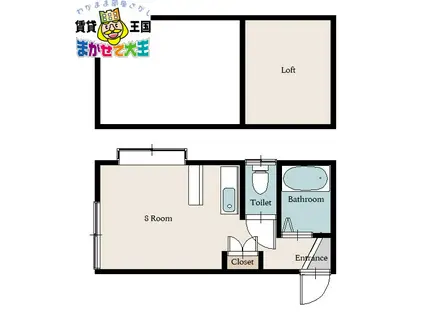 ロイヤルハイツ上小島(ワンルーム/1階)の間取り写真