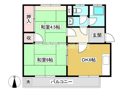 丸東アパート(3K/3階)の間取り写真