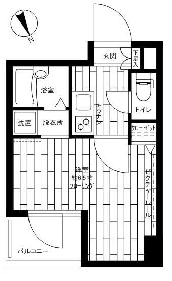 ステージグランデ文京小石川(1K/8階)の間取り写真