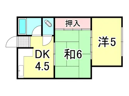 武庫川マンション(2DK/3階)の間取り写真