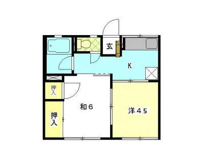 シティハイム白樺(2K/2階)の間取り写真