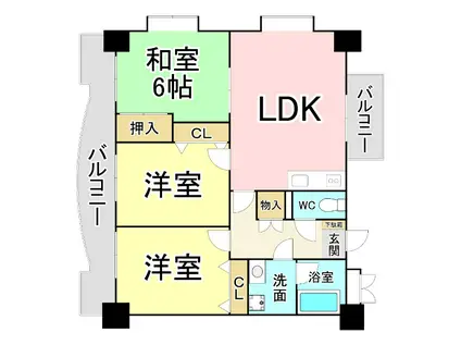 SHIRAISHI BLDI(3LDK/3階)の間取り写真