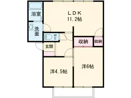 オリエントヴィラ南彦根III(2LDK/2階)の間取り写真