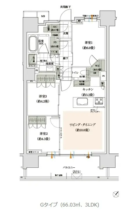 ザ・パークハウス谷中道灌山テラス 9階階 間取り