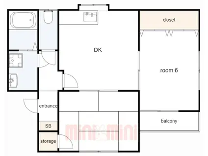 アクロスハイツ(2DK/2階)の間取り写真