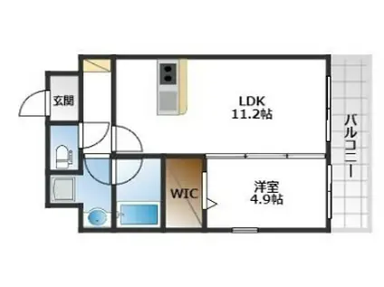 アグレアーブル(1LDK/2階)の間取り写真