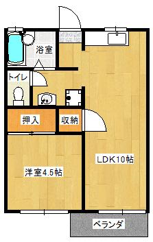 成和レジデンス(1LDK/2階)の間取り写真