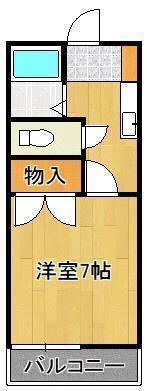 コーポすみれ(1K/2階)の間取り写真