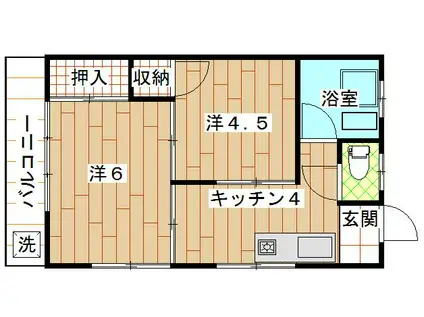 みつみマンション(2K/3階)の間取り写真