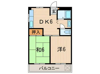 ハイツエタニティー(2DK/2階)の間取り写真