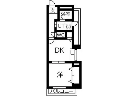 グレードタイム六甲(1DK/4階)の間取り写真