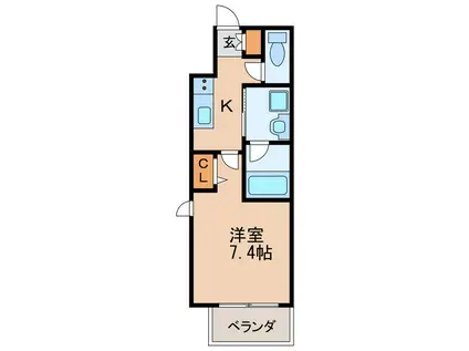 ヴィークブライト名古屋新栄(1K/9階)の間取り写真