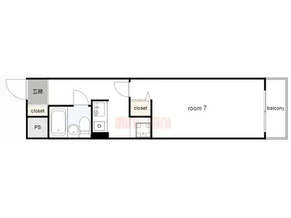 ドール明石(ワンルーム/5階)の間取り写真