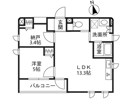 PLUS DOOR NAKANO(1SLDK/2階)の間取り写真