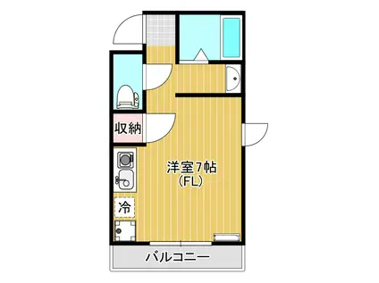 SAITO BLD(ワンルーム/3階)の間取り写真
