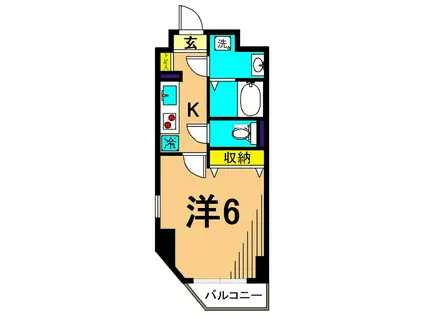グリフィン品川大井(1K/12階)の間取り写真