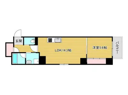 ARTFORM天満橋(1LDK/3階)の間取り写真