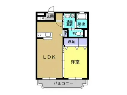 ミヨヒコHKII(1LDK/1階)の間取り写真