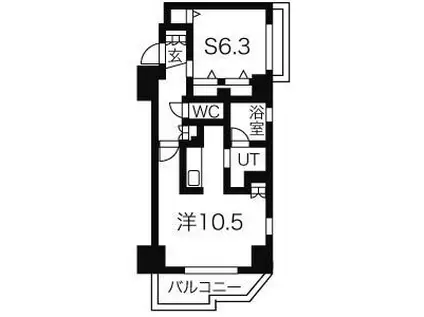 CASSIA車道(ワンルーム/6階)の間取り写真