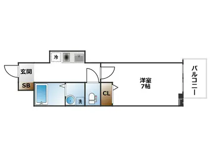 ビガーポリス112日本橋三丁目(ワンルーム/9階)の間取り写真